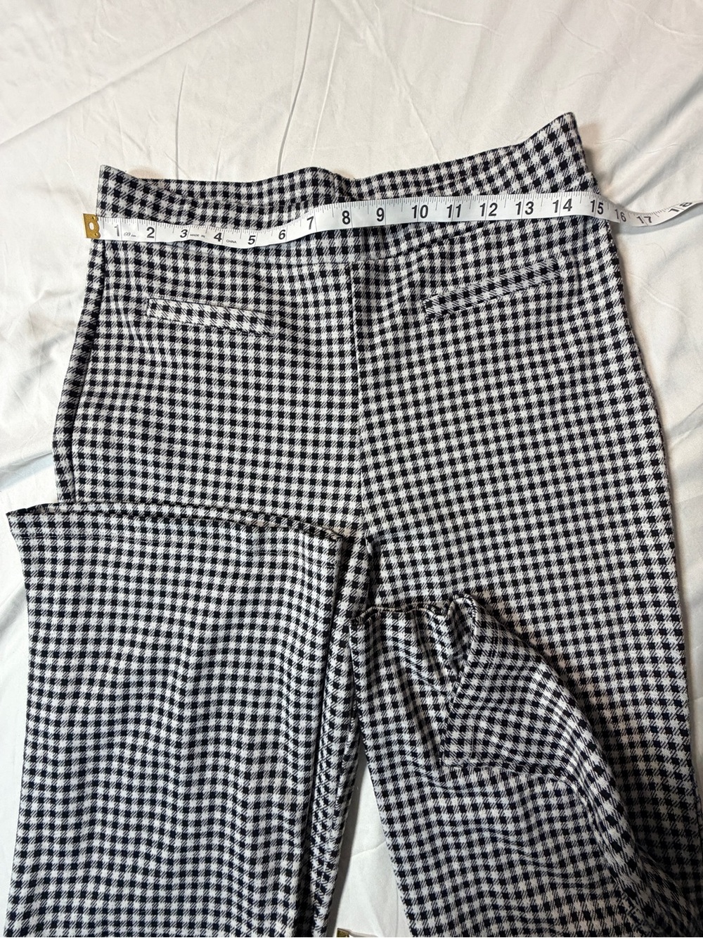 Sincerely Jules Black & White Houndstooth Flare Pants - Size L - Picture 3 of 5